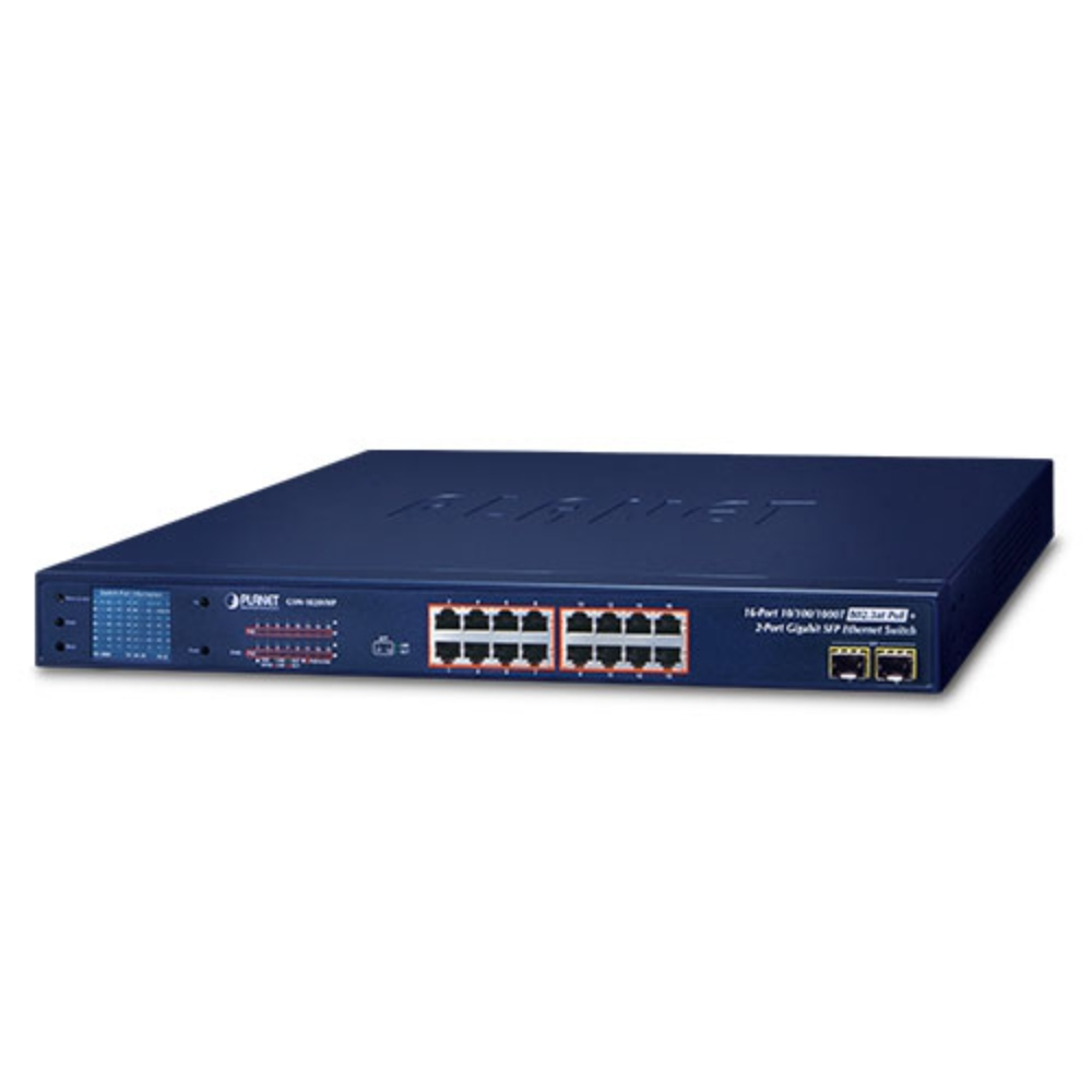 Planet GSW_1820VHP 16 port Gigabit 802.3at PoE + 2 port Gigabit SFP Ether switch 300W